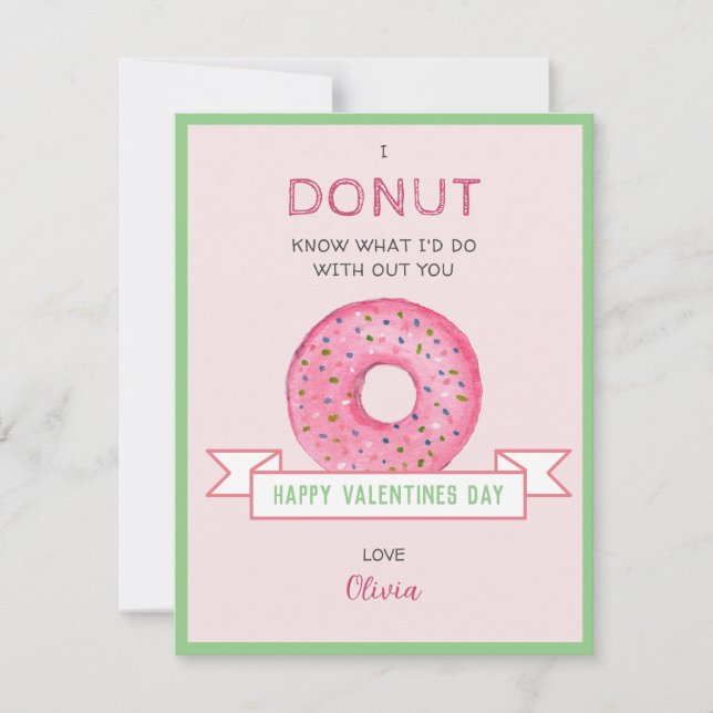 Carte de Saint-Valentin Mini plate Donut avec Note (Devant)