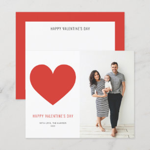 Carte de Saint-Valentin minimaliste à cœur rouge