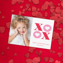 Carte de Saint-Valentin Moderne XOXO