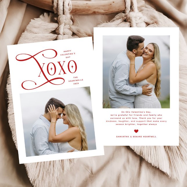 Carte de Saint-Valentin Moderne XOXO pour les Coup (Créateur téléchargé)