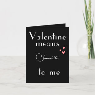 Carte de Saint-Valentin noire avec nom personnalis