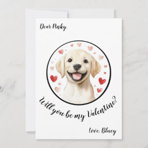 Carte de Saint-Valentin personnalisable Labrador