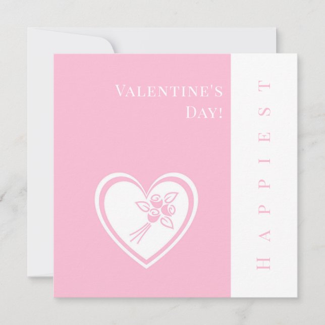 Carte de Saint-Valentin personnalisée Rose de coeu (Devant)