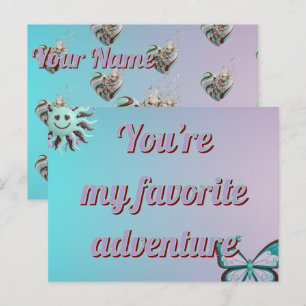 Carte de Saint-Valentin personnalisée Turquoise