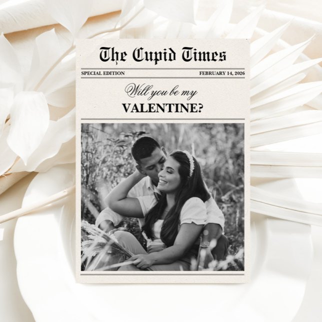 Carte de Saint-Valentin photo de journal unique (Créateur téléchargé)