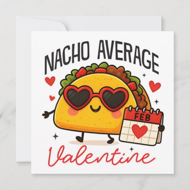 Carte de Saint-Valentin plate moyenne Nacho pour l (Devant)