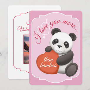 Carte de Saint-Valentin plate panda mignon