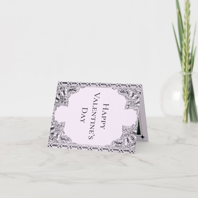 Carte de Saint-Valentin pliée violette avec photo (Devant)