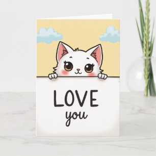 Carte de Saint-Valentin pour chaton mignon