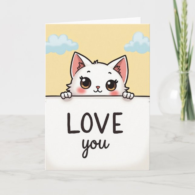 Carte de Saint-Valentin pour chaton mignon (Devant)