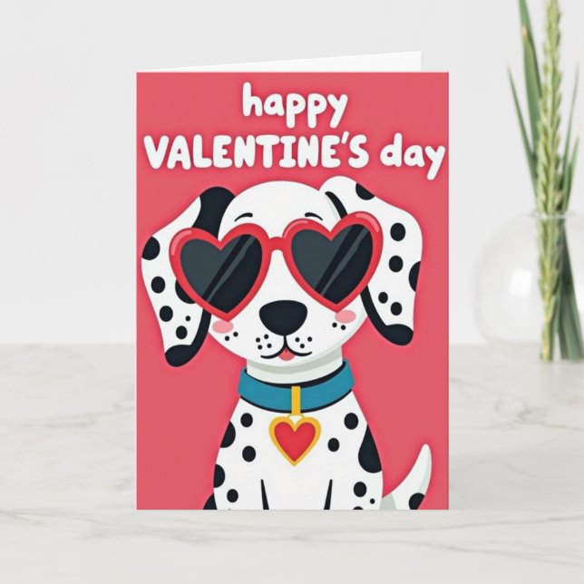 Carte de Saint-Valentin pour chien dalmate (Devant)