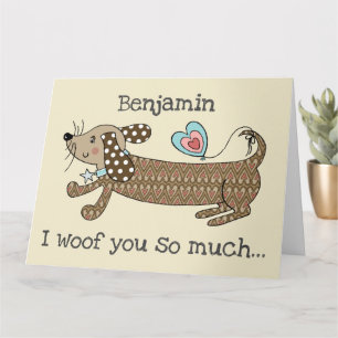 Carte de Saint-Valentin pour chien saucisse person