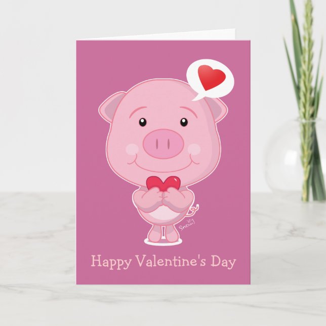Carte de Saint-Valentin pour cochon (Devant)