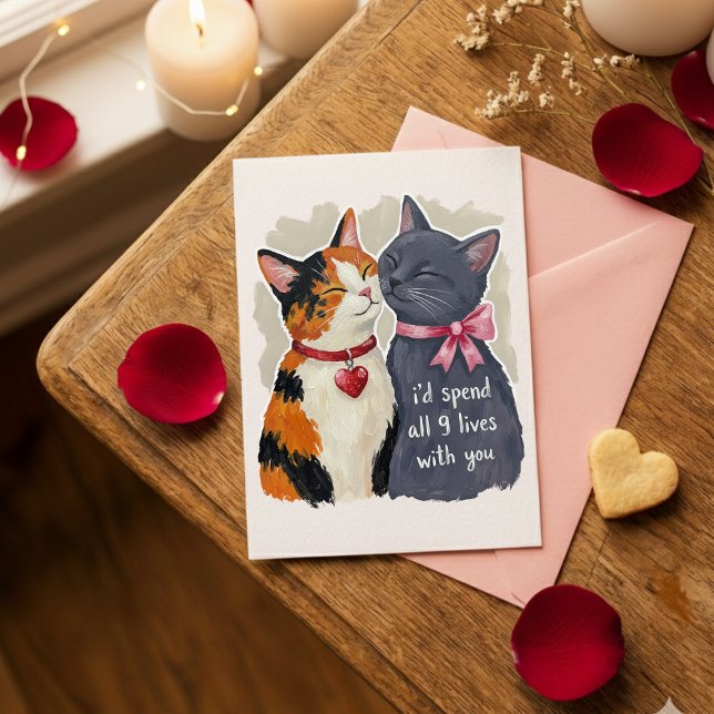 Carte de Saint Valentin pour couple avec un chat m (Créateur téléchargé)