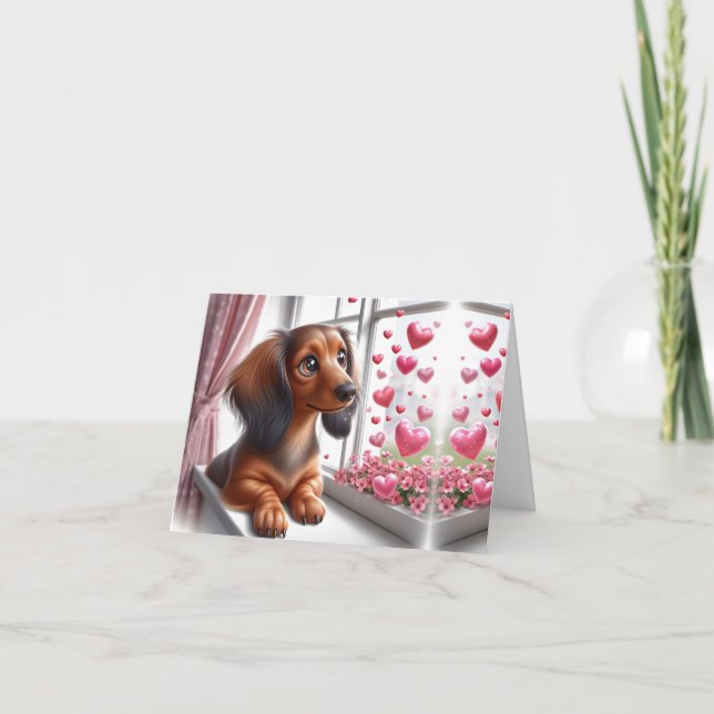Carte de Saint-Valentin pour Dachshund : Sois Mien (Devant)