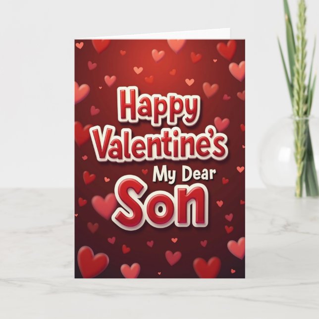 Carte de Saint-Valentin pour fils heureux (Devant)