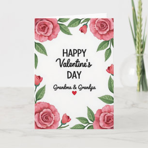 Carte de Saint-Valentin pour grand-mère et grand-p