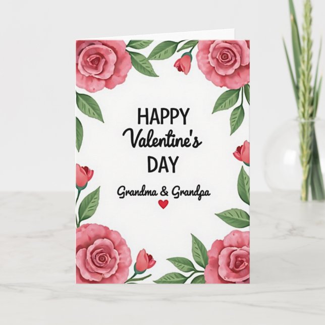 Carte de Saint-Valentin pour grand-mère et grand-p (Devant)