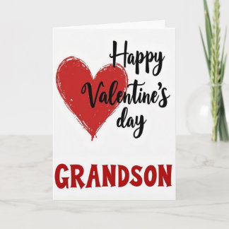 Carte de Saint-Valentin pour petit-fils avec cœur