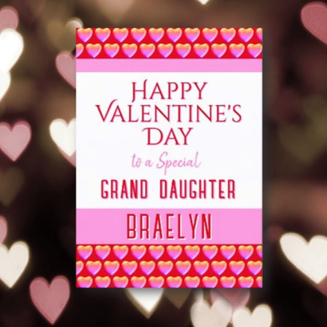 Carte de Saint-Valentin pour petite-fille joyeuse (Créateur téléchargé)