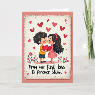Carte de Saint-Valentin pour un doux baiser