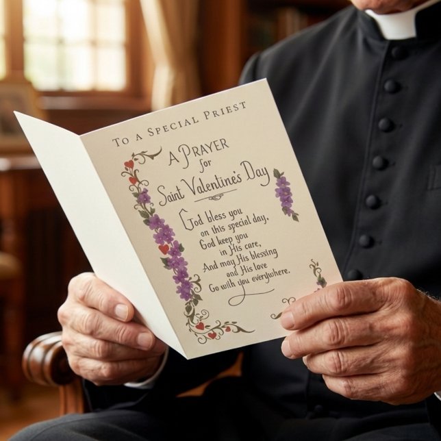 Carte de Saint-Valentin religieuse pour prêtre cat (Créateur téléchargé)