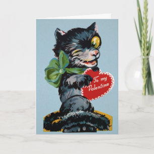 Carte de Saint-Valentin Retro Déplaisant Cat