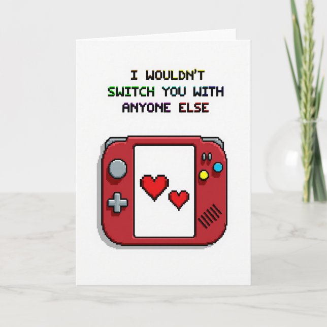 Carte de Saint-Valentin Rétro Gaming (Devant)