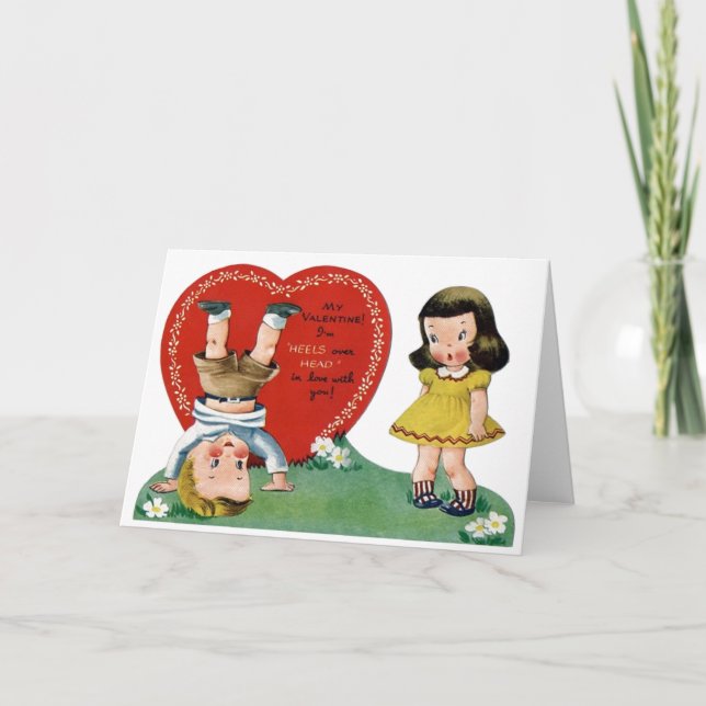 Carte de Saint Valentin Retro Head Over Heels (Devant)