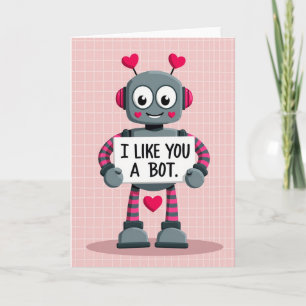 Carte de Saint-Valentin Robot Je T'aime Un Bot