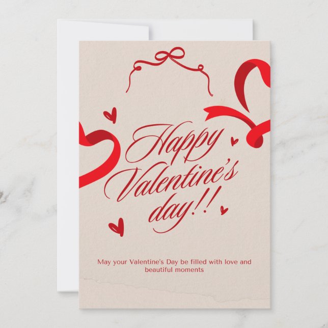 Carte de Saint-Valentin romantique – Design Élégan (Devant)