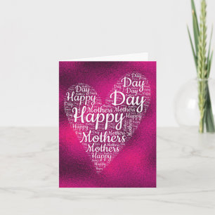 Carte de Saint-Valentin rose vif avec lettrage coe