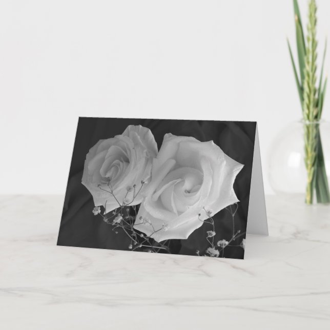 Carte de Saint-Valentin - roses blancs (Devant)