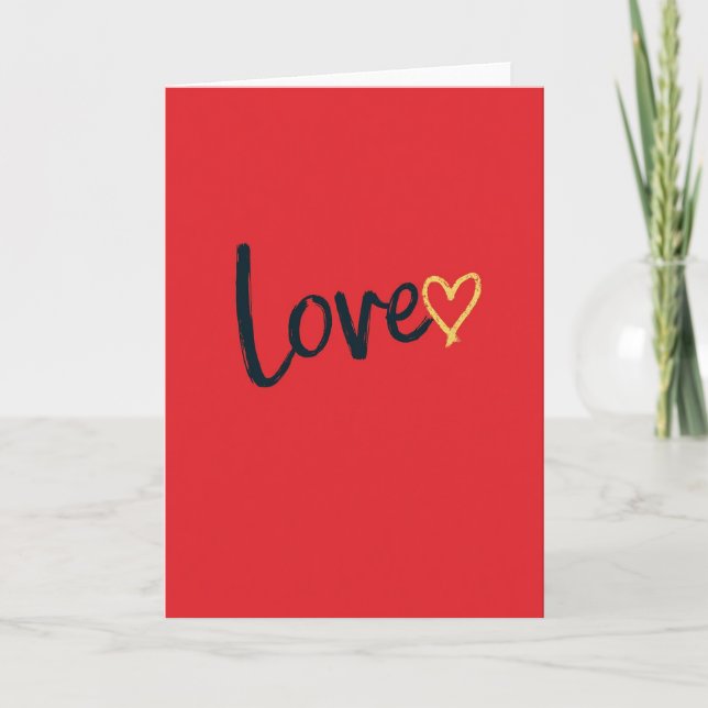 Carte de Saint-Valentin rouge manuscrite en forme  (Devant)