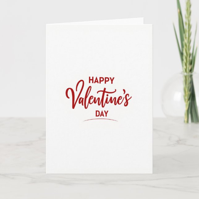 Carte de Saint-Valentin Rouge Mat (Devant)