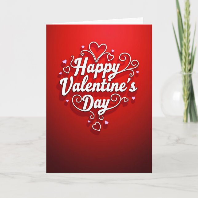 Carte de Saint-Valentin rouge script romantique (Devant)