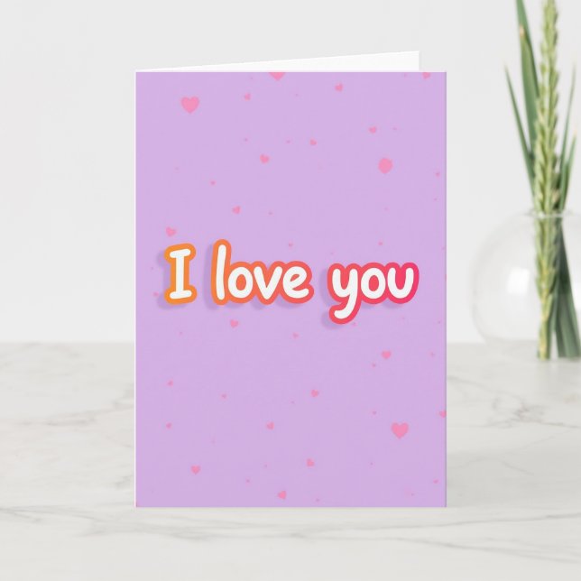 Carte de Saint-Valentin simple à cœurs superposés (Devant)
