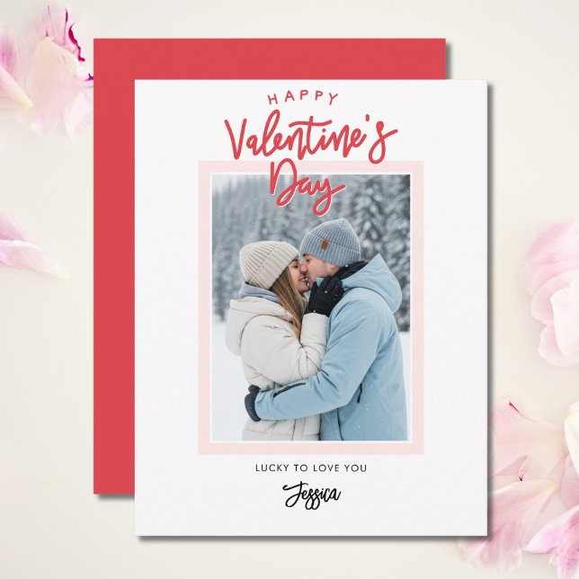 Carte de Saint-Valentin Simple Moderne avec Photo (Créateur téléchargé)
