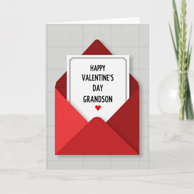 Carte de Saint-Valentin sincère pour petit-fils (Devant)