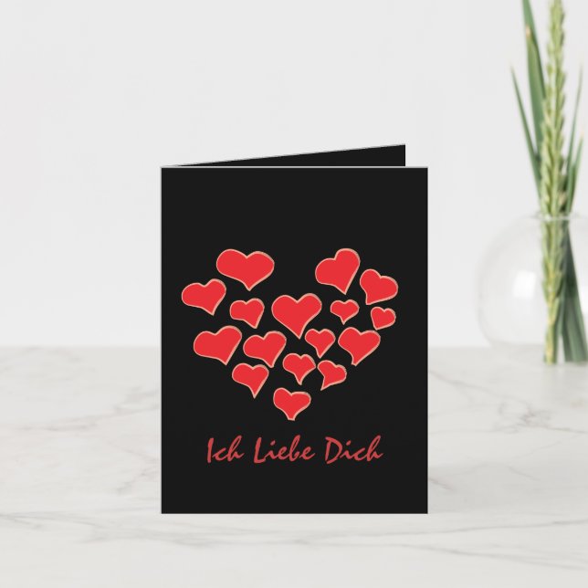 carte de Saint-Valentin sombre Je t'aime (Devant)