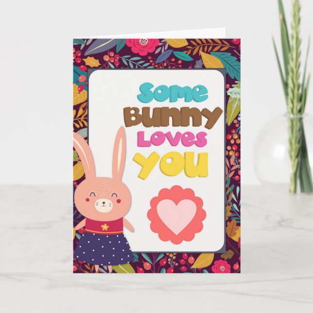 Carte de Saint-Valentin Some Bunny vous aime (Devant)