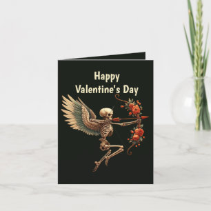 Carte de Saint-Valentin squelette gothique cool aj