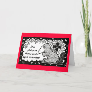 Carte de Saint-Valentin Swell Platypus