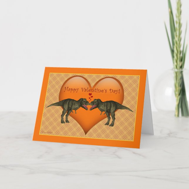 Carte de Saint Valentin Tyrannosaurus Rex Dinosaur (Devant)