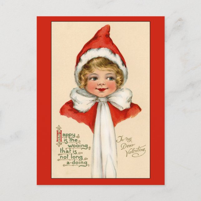 Carte de Saint-Valentin Victorian enfant mignonne (Devant)