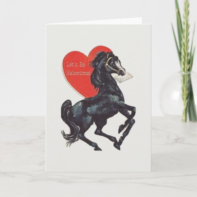 Carte de Saint Valentin vintage Black Horse (Devant)