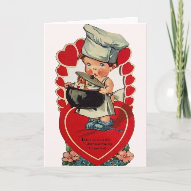 Carte de Saint-Valentin vintage Little Chef (Devant)
