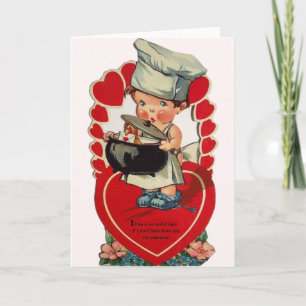 Carte de Saint-Valentin vintage Little Chef