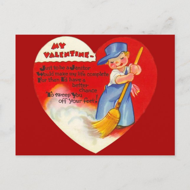Carte de Saint-Valentin Vintage Retro Concierge (Devant)
