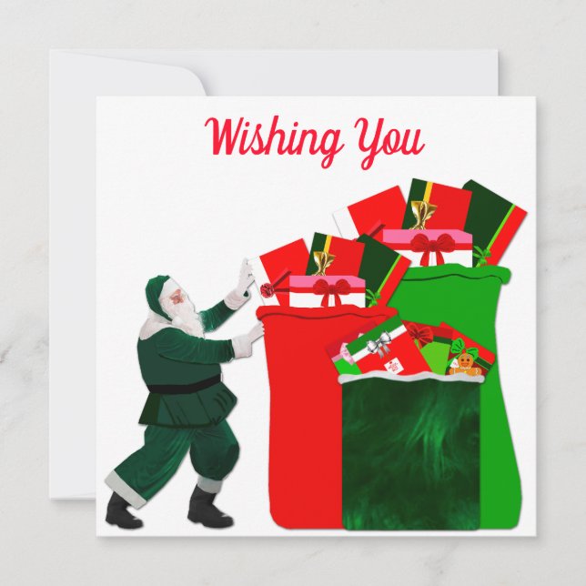 Carte de saison Joyeux Holiday Père Noël (Devant)